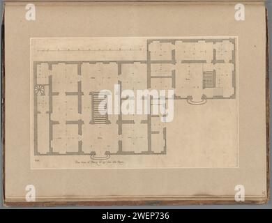 Karte des Erdgeschosses des Palazzo Clemente della Rovere in Genua, 1622 Druck dieser Druck ist Teil eines Albums. Papierstich Hôtel, d. h. kleiner Palast in der Stadt - AA - bürgerliche Architektur: Innen. Plan  Architektur Palazzo Clemente della Rovere Stockfoto