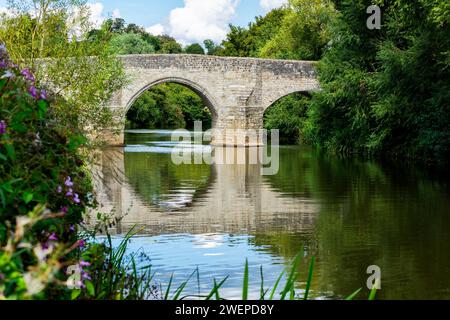 Teston Bridge bei Maidstone in Kent, England über den Fluss Medway Stockfoto