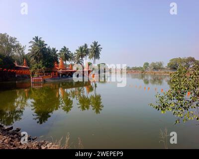 26. Januar 2024, Pune, Indien, Ramdara-Tempel, der 1970 von Dhundi Baba wiederaufgebaut wurde. Er ist Lord Shiva und Göttin Parvaty gewidmet. Tempel ist berühmt für Stockfoto