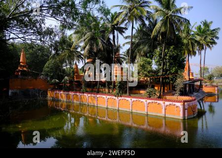 26. Januar 2024, Pune, Indien, Ramdara-Tempel, der 1970 von Dhundi Baba wiederaufgebaut wurde. Er ist Lord Shiva und Göttin Parvaty gewidmet. Tempel ist berühmt für Stockfoto
