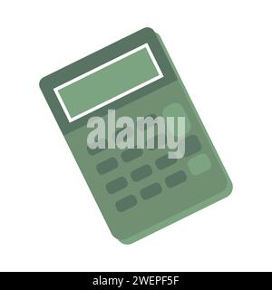Grünes Taschenrechnersymbol Vektorillustration Stock Vektor