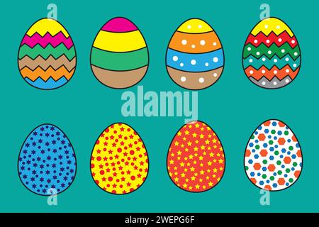 Set handgezeichneter Ostereier. Vektorillustration für Ihr Design. Stock Vektor