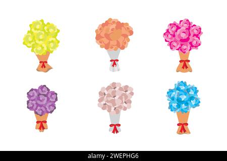 Blumenstrauß-Symbol auf weißem Hintergrund, Vektorillustration Stock Vektor