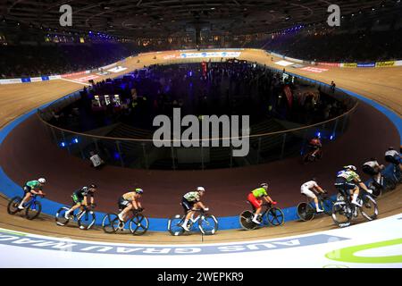 Berlin, Deutschland. Januar 2024. 26.01.2024, Velodrom, Berlin, DEU, 111. Berliner Sechstagerennen, im Bild Foto: Jürgen Engler/nordphoto GmbH/dpa/Alamy Live News Stockfoto