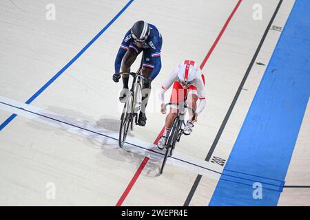 Taky Kouame (Frankreich), Urszula Los (Polen). Radweg. Damen Sprint. Europameisterschaften München 2022 Stockfoto