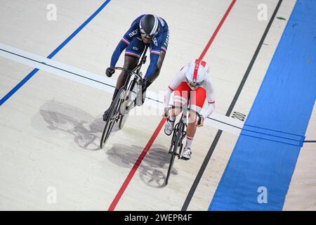 Taky Kouame (Frankreich), Urszula Los (Polen). Radweg. Damen Sprint. Europameisterschaften München 2022 Stockfoto