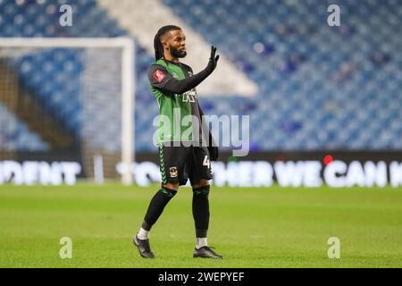 Sheffield, Großbritannien. Januar 2024. Coventry City Mittelfeldspieler Kasey Palmer (45) Gesten während des Spiels in der vierten Runde des Sheffield Wednesday FC gegen Coventry City FC Emirates FA Cup im Hillsborough Stadium, Sheffield, England, Vereinigtes Königreich am 26. Januar 2024 Credit: Every Second Media/Alamy Live News Stockfoto