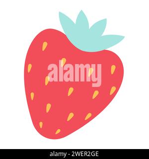 Garten Erdbeere Obst oder Erdbeeren flache Farbe Vektor-Symbol für Lebensmittel Apps und Websites. Trendige flache Vektor-Illustration Stock Vektor