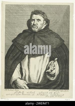 Porträt des Bruders Michael Ophovius in Dominican Habijt, Nicolas van den Bergh, nach Peter Paul Rubens, 1735 - 1774 Druckpapier ätzend Mönch(e), Mönch(e), Mönch(e) Stockfoto