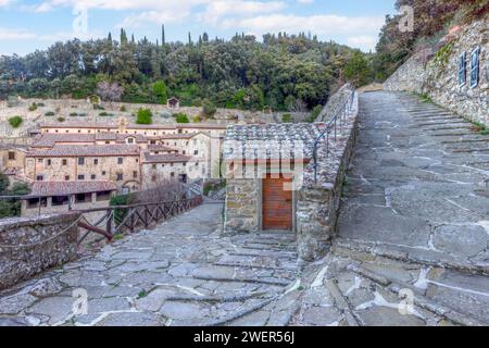 Die Eremitage Le Celle bei Cortona, Toskana, Italien Stockfoto