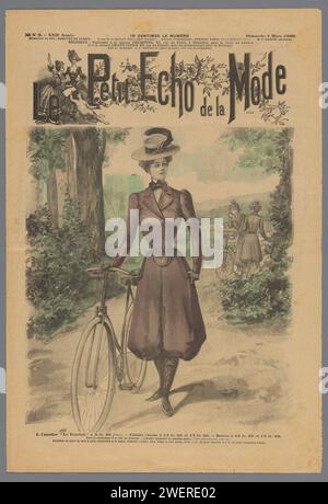 The Fashion Magazine as temptress, 1905 Doppelseite in La Mode du Petit Journal: Supplement, Dimanche 4. März 1900: Links: Acht Beispiele für Baby- und Kinderkleidung; rechts sieben Beispiele für „Kostüme de Ville“ mit passenden Hüten. La Mode du Petit Journal war die wöchentliche Modebeilage des Le Petit Journal, einer Pariser Wochenzeitung, die zwischen 1836 und 1944 erschien. Papiergravur von Modetafeln. Ensembles von Kleidungsstücken (ZWEITEILIGER ANZUG) (+ Damenkleidung). Kleidung für den oberen Teil des Körpers (BOLERO) (+ Damenkleidung). Kopfbedeckung: Hut (+ Damenbekleidung). Kopf – Zahnrad: Stockfoto