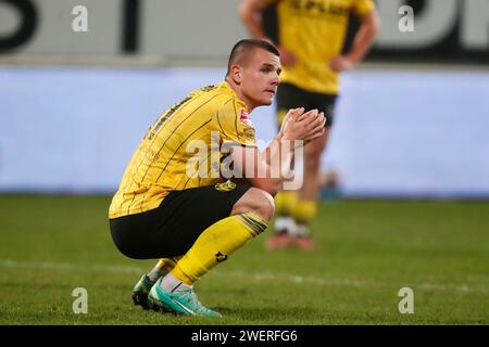 Kerkrade, Niederlande. Januar 2024. KERKRADE, NIEDERLANDE - 26. JANUAR: Vaclav Sejk von Roda JC Kerkrade enttäuscht nach dem Spiel Roda JC Kerkrade zwischen Jong FC Utrecht im Parkstad Limburg Stadion am 26. Januar 2024 in Kerkrade, Niederlande. (Foto von Orange Pictures) Credit: dpa/Alamy Live News Stockfoto