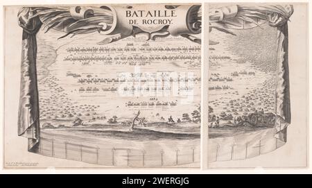 Schlacht von Rocroi, Francois Collignon, 1643 Druckpapier Gravur und Gravur Battle Crocroi Stockfoto