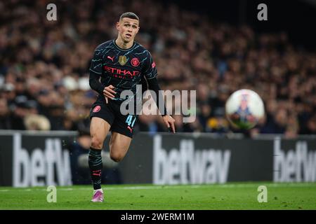 LONDON, UK - 26. Januar 2024: Phil Foden von Manchester City im Spiel während der vierten Runde des FA Cup zwischen Tottenham Hotspur FC und Manchester City FC im Tottenham Hotspur Stadium (Foto: Craig Mercer/ Alamy Live News) Stockfoto
