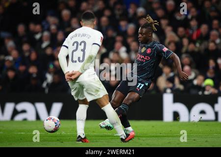 LONDON, UK - 26. Januar 2024: Jeremy Doku von Manchester City im Spiel während der vierten Runde des FA Cup zwischen Tottenham Hotspur FC und Manchester City FC im Tottenham Hotspur Stadium (Foto: Craig Mercer/ Alamy Live News) Stockfoto