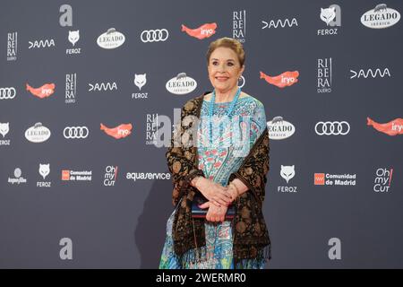 Monica Randall nahm am 26. Januar 2024 am Roten Teppich der Feroz Awards 2024 in der Palacio Vistalegre Arena in Madrid Teil. Stockfoto