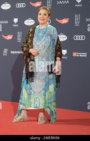 Madrid, Spanien. Januar 2024. Monica Randall nahm am 26. Januar 2024 am Roten Teppich der Feroz Awards 2024 in der Palacio Vistalegre Arena in Madrid Teil. (Foto: Oscar Gonzalez/SIPA USA) (Foto: Oscar Gonzalez/SIPA USA) Credit: SIPA USA/Alamy Live News Stockfoto