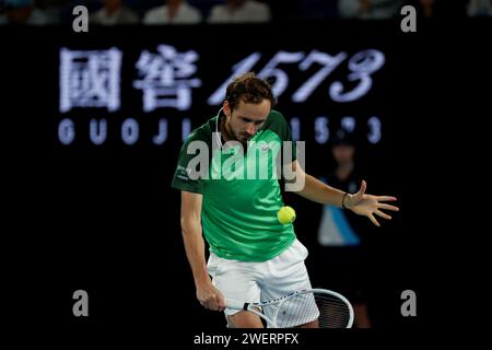 Melbourne Park, Melbourne, Victoria, Australien. Januar 2024. Australian Open Tennis Championship Day 13; Daniil Medwedew aus Russland im Halbfinale der Australian Open 2024 am 26. Januar 2024 im Melbourne Park in Melbourne, Australien. Beschreibung: Action Plus Sports/Alamy Live News Stockfoto