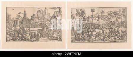 Dorfmesse, bestehend aus zwei Teilen, anonym, nach Hans Sebald Beham, in oder nach 1539 Printpapierfestlichkeiten Stockfoto