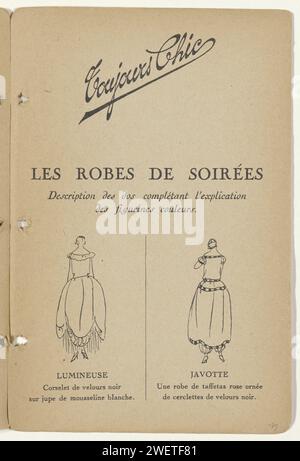 Always Chic Winter 1921-1922: Index, 1921 - 1922 Seite Index aus Katalog 'Toujours Chic', in dem eine Übersicht über die Wintermode 1921-1922. Papier Buchdruck, der Modeplatten druckt Stockfoto