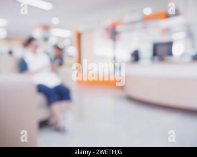 Abstrakter Krankenhauszähler Innenunschärfe für Hintergrund Stockfoto