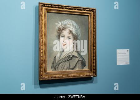 Selbstporträt von Elizabeth Louise Vigee Le Brun wurde im Rahmen der Sotheby's Annual Masters Week Sales bei Sotheby's in New York während einer Pressevorschau am 26. Januar 2024 auktioniert Stockfoto