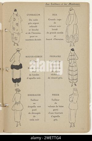 Always Chic Winter 1921-1922: Index, 1921 - 1922 Seite Index aus Katalog 'Toujours Chic', in dem eine Übersicht über die Wintermode 1921-1922. Papier Buchdruck, der Modeplatten druckt Stockfoto