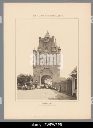 Blick auf die Amsterdam Poort in Haarlem, Anonym, 1894 photomechanisches Druckpapier Kollotype City-Gate Amsterdam Gate Stockfoto