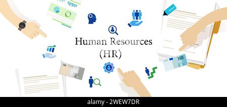 Personalbeschaffung Kandidat für Stellenangebote Mitarbeiter Tätigkeit Unternehmen Unternehmenserfolg Karriere Stock Vektor