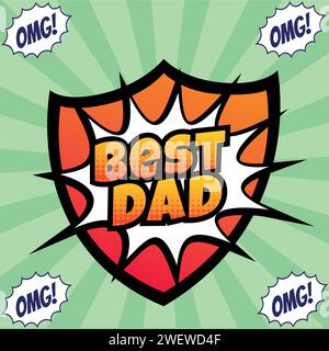 Super Dad Vatertag Pop Art Stil Stock Vektor