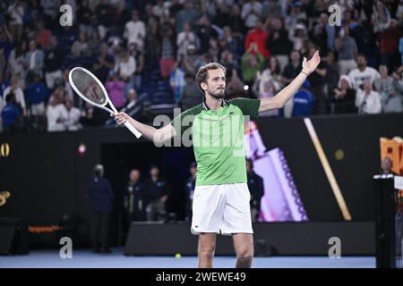 Daniil Medwedev während des Australian Open AO 2024 Grand Slam Tennis Turniers am 26. Januar 2024 im Melbourne Park in Australien. Foto Victor Joly / DPPI Stockfoto