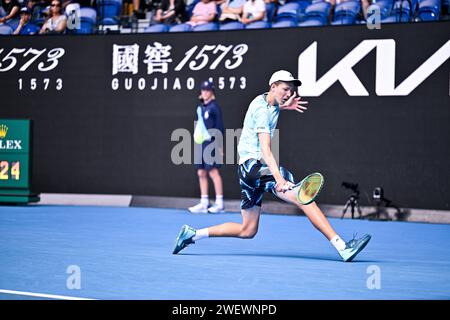 Melbourne, Australie. Januar 2024. Jan Kumstat während des Australian Open AO 2024 Grand Slam Tennis Turniers am 26. Januar 2024 im Melbourne Park in Australien. Quelle: Victor Joly/Alamy Live News Stockfoto