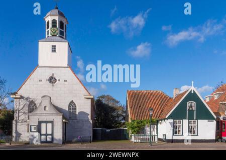 Protestantische Kirche de Koog, Nordseeinsel Texel, Nordholland, Niederlande Stockfoto