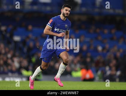 London, Großbritannien. Januar 2024. Armando Broja aus Chelsea während des FA Cup Spiels in Stamford Bridge, London. Der Bildnachweis sollte lauten: Paul Terry/Sportimage Credit: Sportimage Ltd/Alamy Live News Stockfoto