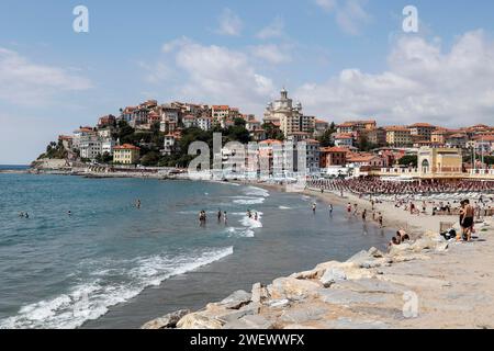 Strand von Porto Maurizio in Imperia, 06/2022 Stockfoto