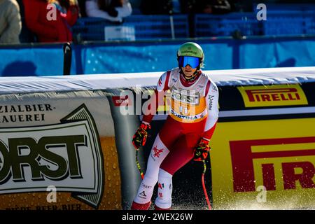 Puchner Mirjam (AUT) während der AUDI FIS World Cup 2024 - Damen-Abfahrtsrennen, Alpinski-Rennen in Cortina D'Ampezzo, Italien, 27. Januar 2024 Credit: Independent Photo Agency Srl/Alamy Live News Stockfoto