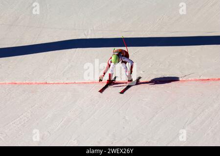 Puchner Mirjam (AUT) während der AUDI FIS World Cup 2024 - Damen-Abfahrtsrennen, Alpinski-Rennen in Cortina D'Ampezzo, Italien, 27. Januar 2024 Credit: Independent Photo Agency Srl/Alamy Live News Stockfoto