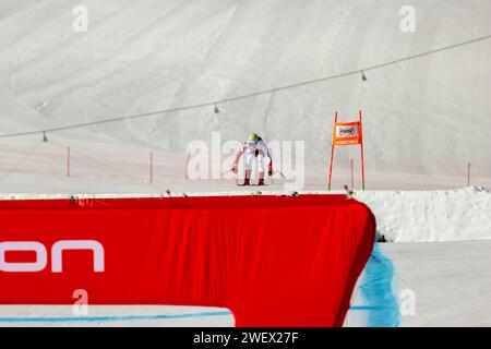 Puchner Mirjam (AUT) während der AUDI FIS World Cup 2024 - Damen-Abfahrtsrennen, Alpinski-Rennen in Cortina D'Ampezzo, Italien, 27. Januar 2024 Credit: Independent Photo Agency Srl/Alamy Live News Stockfoto