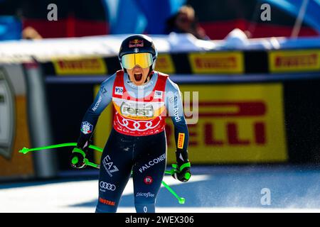 Goggia Sofia (ITA) während der AUDI FIS World Cup 2024 - Damen-Abfahrtsrennen, Alpinski-Rennen in Cortina D'Ampezzo, Italien, 27. Januar 2024 Credit: Independent Photo Agency Srl/Alamy Live News Stockfoto