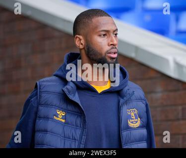 Liverpool, Großbritannien. Januar 2024. Beto of Everton kommt vor dem Spiel, während des Emirates FA Cup Fourth Round Match Everton gegen Luton Town, Goodison Park, Liverpool, Vereinigtes Königreich, 27. Januar 2024 (Foto: Steve Flynn/News Images) in Liverpool, Vereinigtes Königreich am 27. Januar 2024. (Foto: Steve Flynn/News Images/SIPA USA) Credit: SIPA USA/Alamy Live News Stockfoto