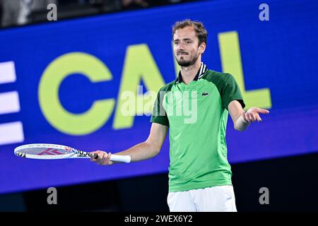 Melbourne, Australie. Januar 2024. Daniil Medwedev während des Australian Open AO 2024 Grand Slam Tennis Turniers am 26. Januar 2024 im Melbourne Park in Australien. Quelle: Victor Joly/Alamy Live News Stockfoto