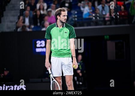 Melbourne, Australie. Januar 2024. Daniil Medwedev während des Australian Open AO 2024 Grand Slam Tennis Turniers am 26. Januar 2024 im Melbourne Park in Australien. Quelle: Victor Joly/Alamy Live News Stockfoto