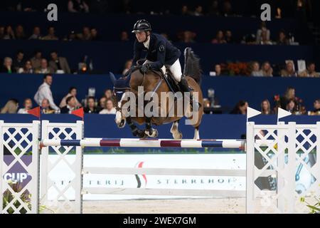 Amsterdam, Niederlande - 26. Januar 2024. Bryan Balsiger aus der Schweiz tritt in der CSI5* 1,50 m-Klasse im Springen Amsterdam an. Mark Spowart/Alamy Stockfoto