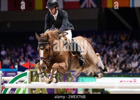 Amsterdam, Niederlande - 26. Januar 2024. Harrie Smolders aus den Niederlanden tritt in der CSI5* 1,50 m-Klasse im Springen Amsterdam an. Mark Spowart/Alamy Stockfoto