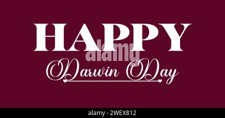 „Happy Darwin Day“-Text-Illustration Stock Vektor