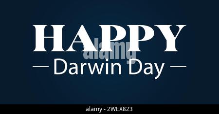 „Happy Darwin Day“-Text-Illustration Stock Vektor