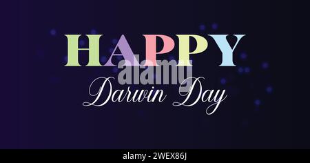 „Happy Darwin Day“-Text-Illustration Stock Vektor