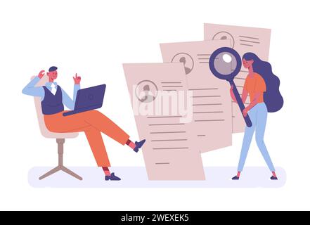 Konzept der Jobsuche. Vektor der Sucharbeit für Unternehmen Stock Vektor