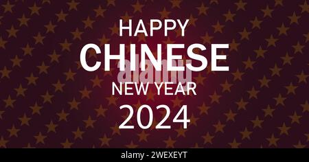 Happy Chinese New Year 2024 Text Illustration Design Stock Vektor