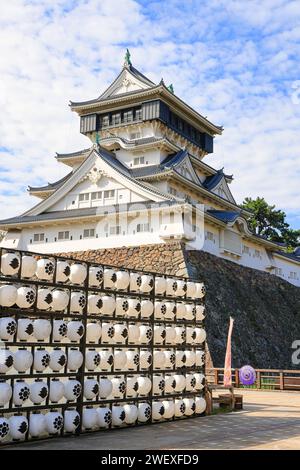 Kokura-Jo oder Kokura Castle, Japanisches Schloss im Katsuyama Public Park Kitakyushu, in der Nähe des Flusses Murasaki in Fukuoka, Japan Stockfoto